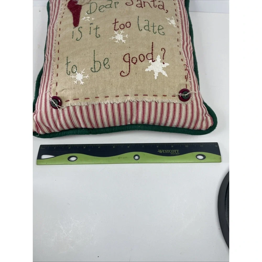 Christmas Pillow Dear Santa, Is It Too Late To Be Good